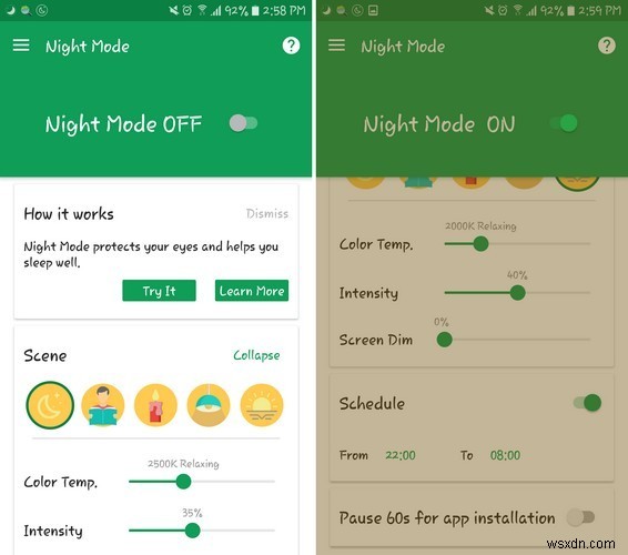 밤에 더 잘 읽을 수 있도록 도와주는 Android용 야간 ​​모드 앱 5가지 