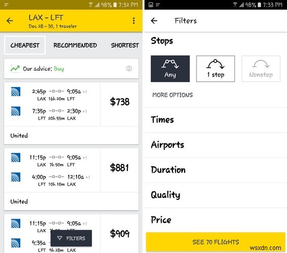휴가를 계획 중이신가요? 이 5가지 Android 앱으로 저렴한 항공편 찾기 