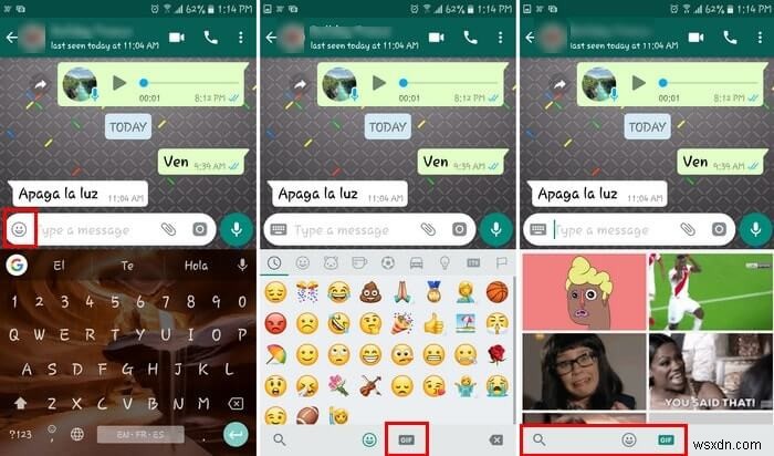WhatsApp에서 GIF를 만들고 찾고 보내는 방법 