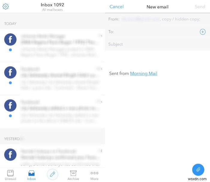 Morning Mail [iOS]을 사용하여 받은 편지함 0으로 이동 