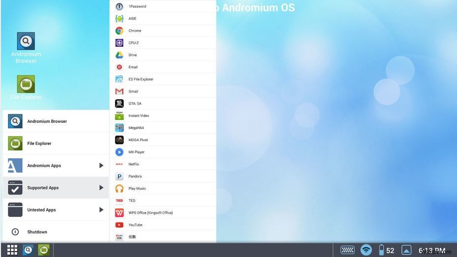 Andromium OS:Android 폰을 완전한 데스크탑으로 변환 