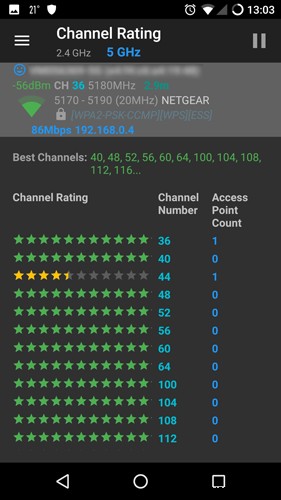 5GHz 주파수에 가장 적합한 Wi-Fi 채널을 찾는 방법 