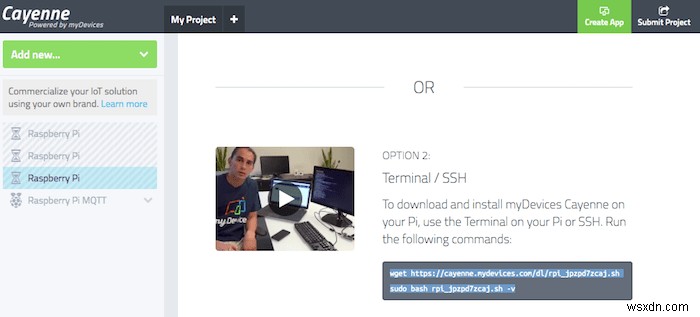 Cayenne으로 Raspberry Pi 프로젝트를 시작하는 방법 