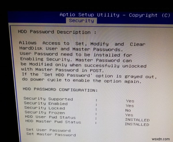 BIOS/UEFI에서 하드 디스크를 암호로 보호하는 방법 