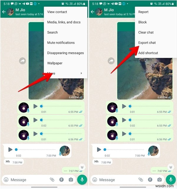 WhatsApp 채팅 기록을 내보내고 백업하는 방법