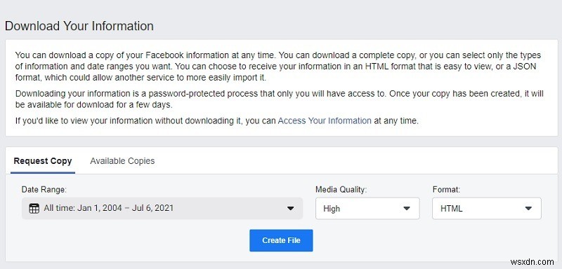 안전하게 보관하기 위해 Facebook 채팅 기록을 다운로드하는 방법 