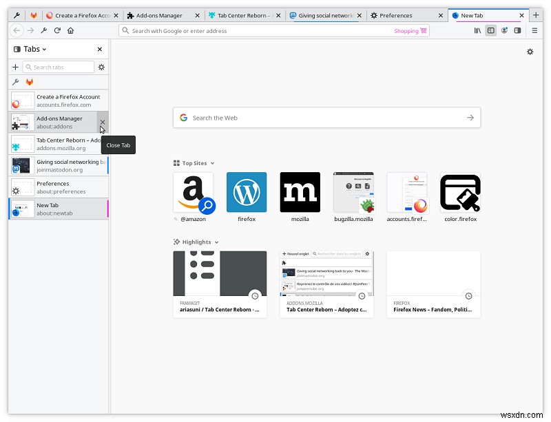 Chrome 및 Firefox 브라우저에서 세로 탭을 얻는 방법