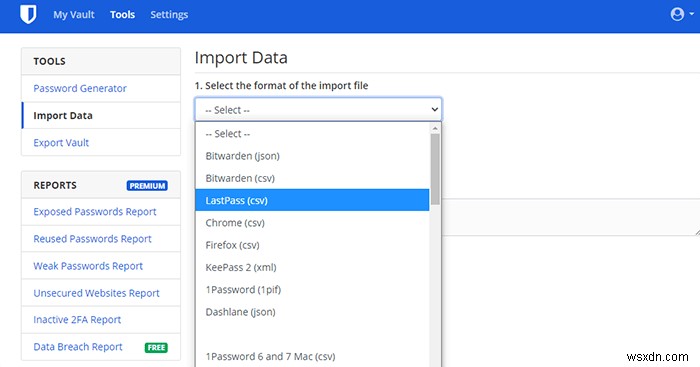 LastPass 데이터를 Bitwarden으로 내보내는 방법 