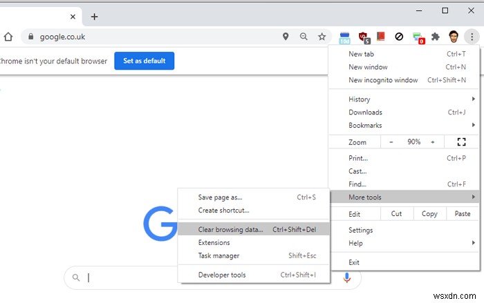 Chrome 브라우저에서  Err_Connection_Reset  오류를 수정하는 방법 