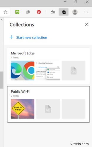 새 Edge 브라우저에서 컬렉션 기능을 사용하는 방법 