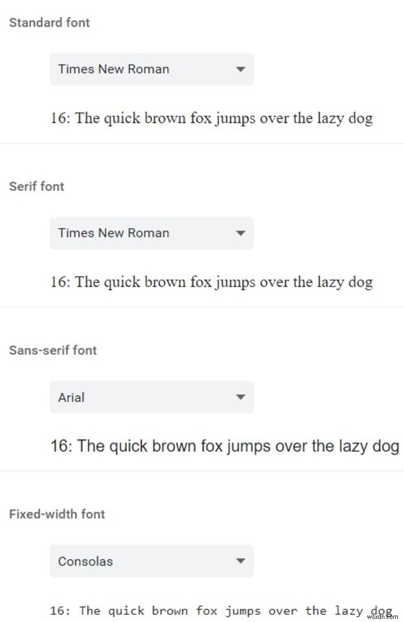 Chrome에서 기본 글꼴을 변경하는 방법 