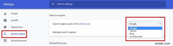 다양한 브라우저에서 기본 검색 엔진을 변경하는 방법 