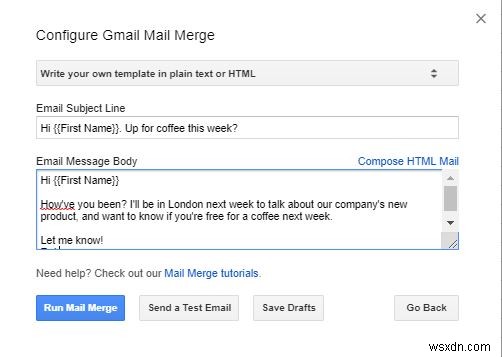 Gmail에서 편지 병합을 보내는 방법