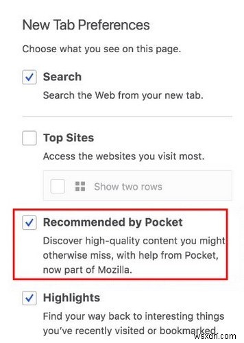 Firefox에서 스폰서 광고를 비활성화하는 방법 