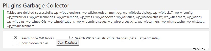 WordPress에서 사용하지 않는 데이터베이스 테이블을 삭제하는 방법 