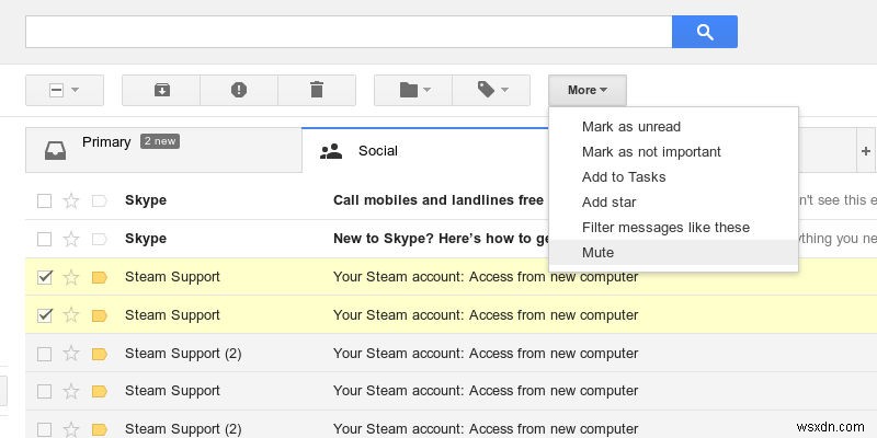 Gmail에서 이메일 스레드를 음소거 및 음소거 해제하는 방법 