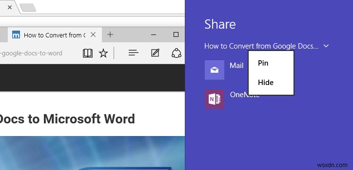 Windows 10에서 Microsoft Edge를 사용하여 웹 콘텐츠를 공유하는 방법