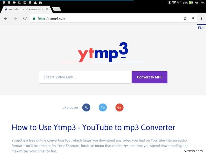 Ytmp3를 사용하여 YouTube 동영상을 MP3로 빠르게 변환 