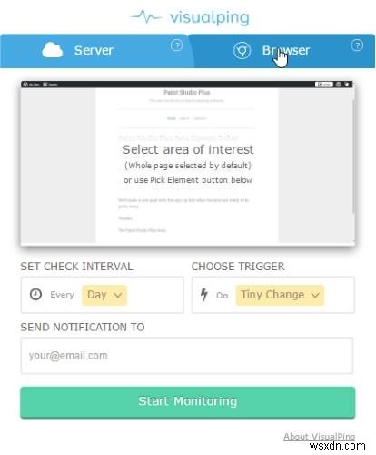 VisualPing을 사용하여 웹 페이지 변경 사항을 모니터링하는 방법 