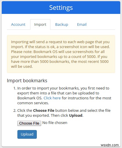 Bookmark OS:파일 관리자 인터페이스가 있는 Bookmark Manager