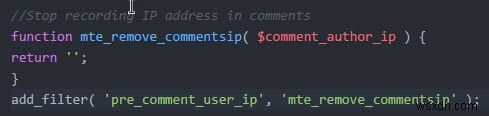WordPress 주석에서 IP 주소 저장을 제거하고 중지하는 방법 