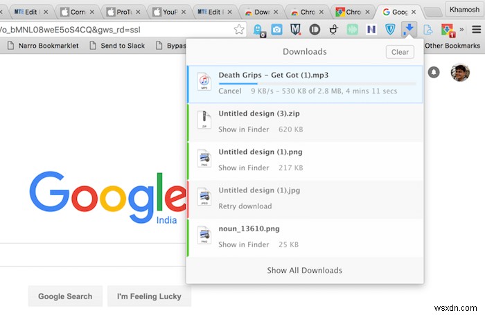 Chrome에서 Firefox 스타일 다운로드 관리자를 얻는 방법