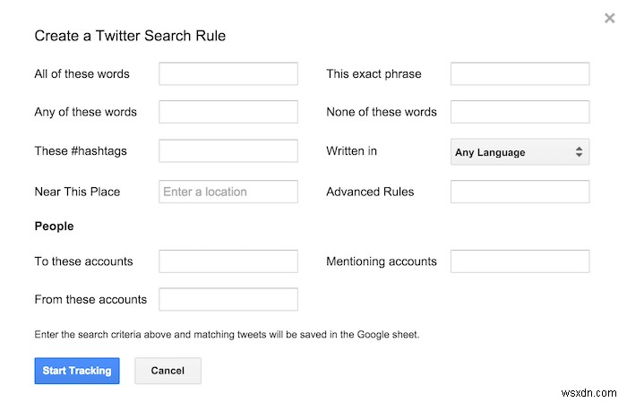Google 스프레드시트에서 모든 사용자 또는 해시태그의 트윗을 자동으로 수집하는 방법