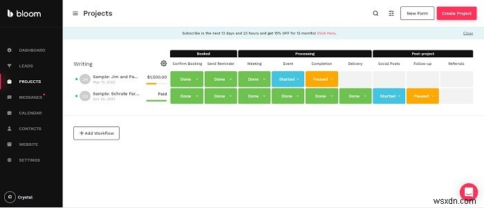 프리랜서 및 크리에이티브를 위한 최고의 올인원 CRM 소프트웨어 