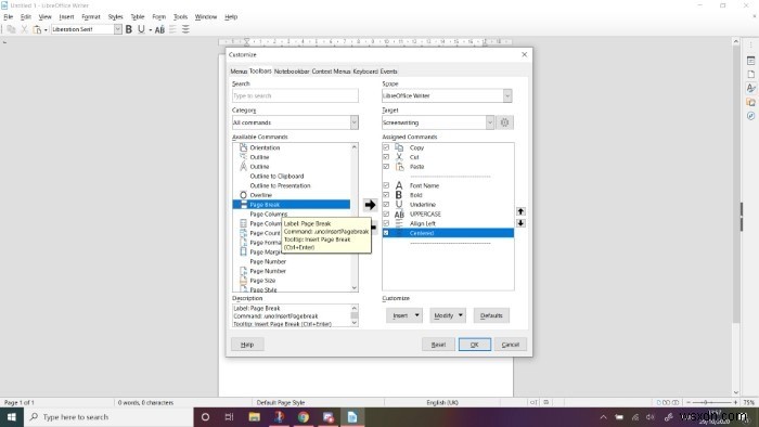 집중적인 글쓰기를 위해 LibreOffice에서 맞춤형 도구 모음을 만드는 방법