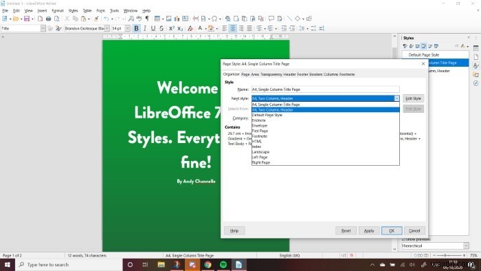 LibreOffice에서 페이지 스타일을 사용하여 더 나은 문서를 만드는 방법 