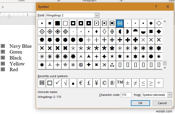 Microsoft Word에서 확인 표시 및 사각 글머리 기호를 추가하는 방법 