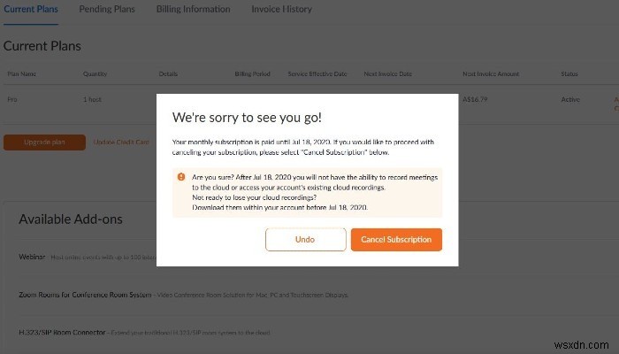 Zoom 구독을 취소하는 방법 