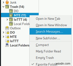 Thunderbird의 휴지통 폴더에서 이메일을 검색하는 방법
