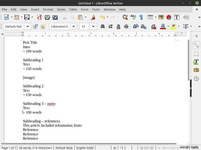 LibreOffice Writer에서 고유한 상용구 템플릿을 만드는 방법 