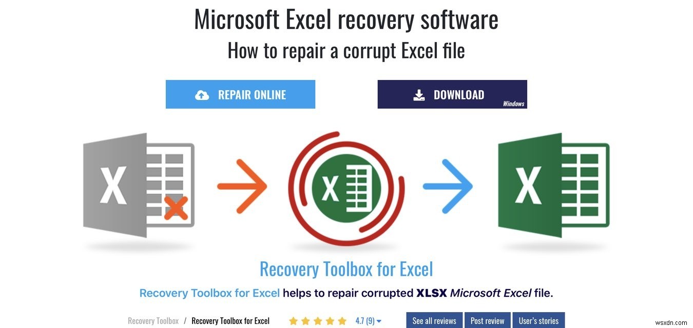 Excel용 Recovery Toolbox로 손상된 Excel 파일을 복구하는 방법 