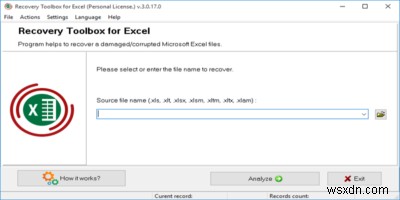 Excel용 Recovery Toolbox로 손상된 Excel 파일을 복구하는 방법 