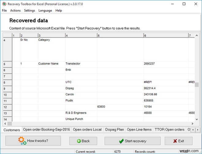 Excel용 Recovery Toolbox로 손상된 Excel 파일 복구 