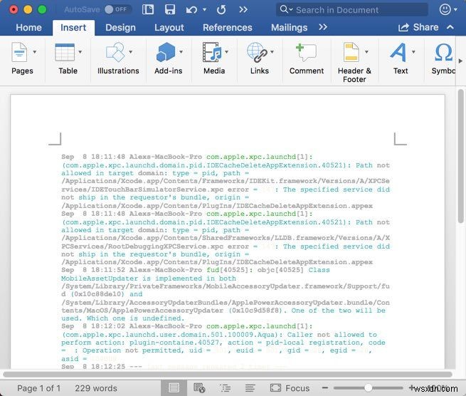 Microsoft Word에 컬러 터미널 코드를 추가하는 방법 