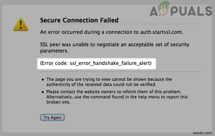 브라우저에서  오류 코드:ssl_error_handshake_failure_alert 를 수정하는 방법? 