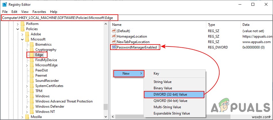 Windows 10의 Microsoft Edge에서 암호 저장을 활성화 또는 비활성화하는 방법은 무엇입니까? 