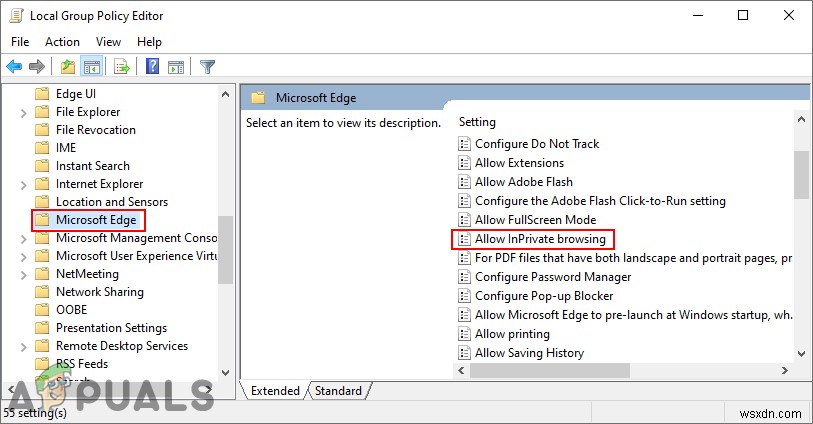 Microsoft Edge에서 InPrivate 브라우징을 비활성화하는 방법은 무엇입니까? 