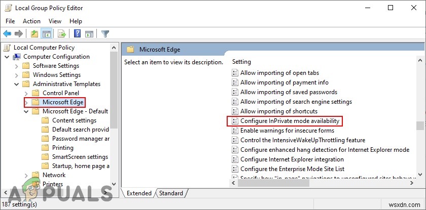 Microsoft Edge에서 InPrivate 브라우징을 비활성화하는 방법은 무엇입니까? 