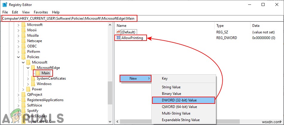 Windows 10의 Microsoft Edge에서 인쇄를 비활성화하는 방법은 무엇입니까? 