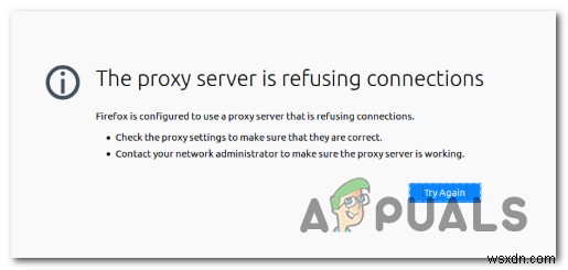 Firefox에서  프록시 서버가 연결을 거부합니다  오류를 해결하는 방법 
