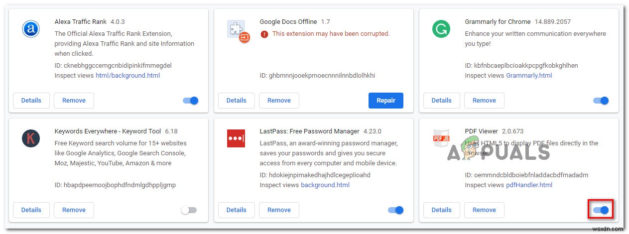 수정:Chrome에서 PDF 문서 로드 실패 오류 