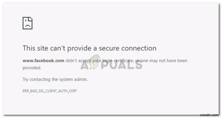 수정:ERR_BAD_SSL_CLIENT_AUTH_CERT 