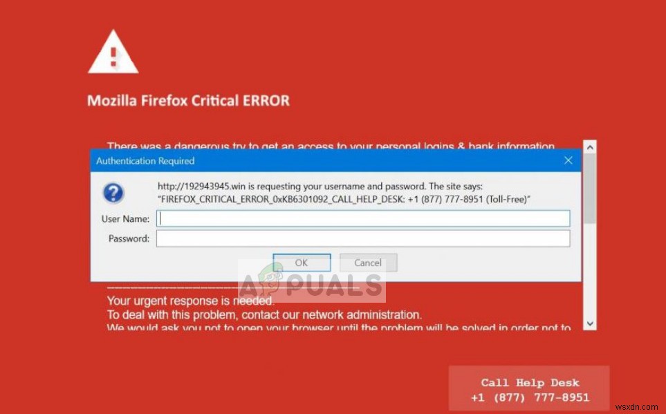수정:Mozilla Firefox 치명적 오류