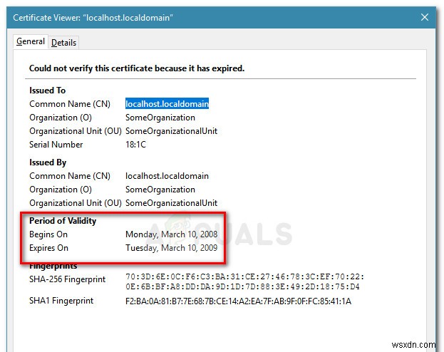 수정:SSL_ERROR_BAD_CERT_DOMAIN 