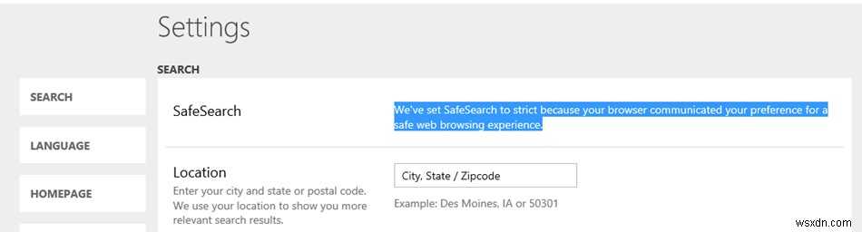 수정:Microsoft Edge 및 IE에서 Safe Search가 꺼지지 않음 