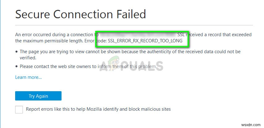 수정:SSL_ERROR_RX_RECORD_TOO_LONG 